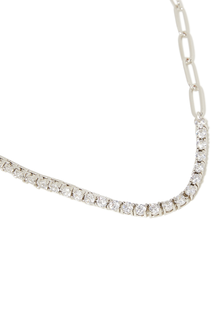 Round CZ and Chain Necklace